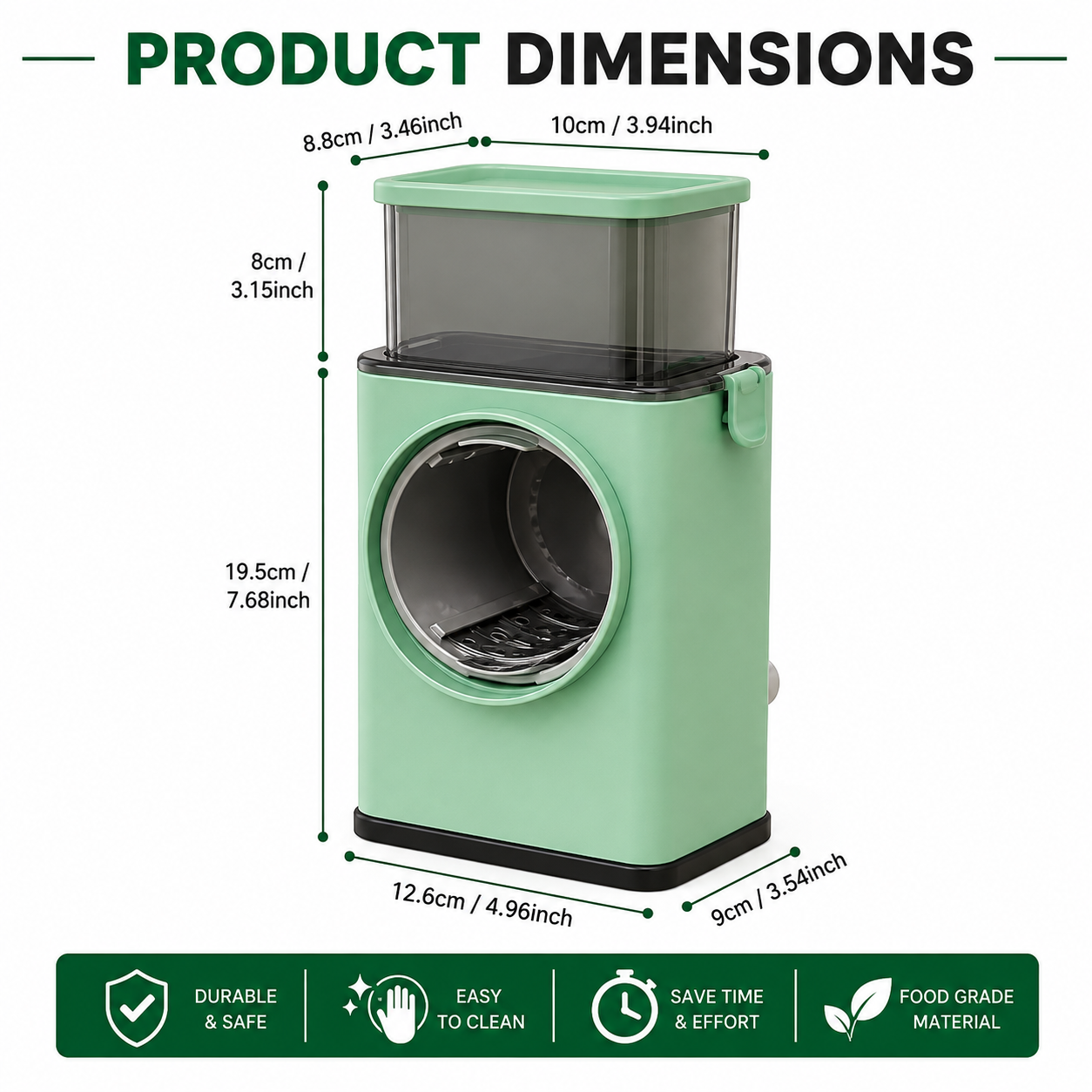SwiftPrep™ Rotary Drum Vegetable Slicer & Grater