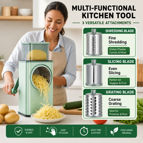 Rotary Drum Vegetable Slicer & Grater
