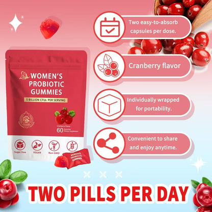 Women’s Cranberry Probiotic Gummies for Digestive & Daily Wellness