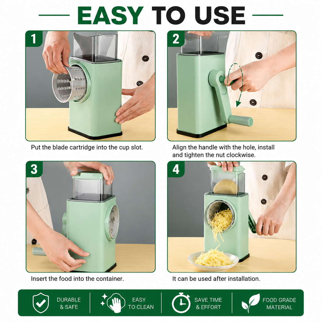 SwiftPrep™ Rotary Drum Vegetable Slicer & Grater